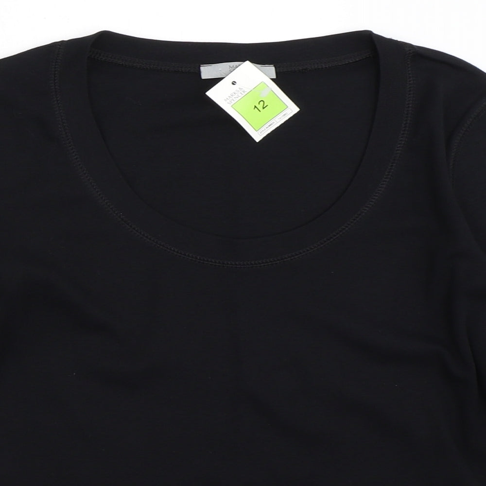 Marks and Spencer Womens Black   Basic T-Shirt Size 12
