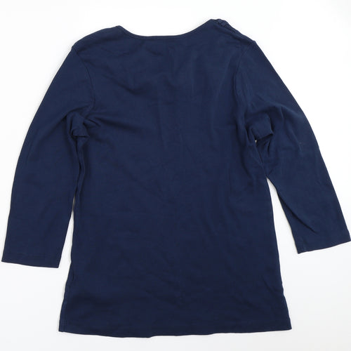 Julipa Womens Blue   Basic T-Shirt Size 14