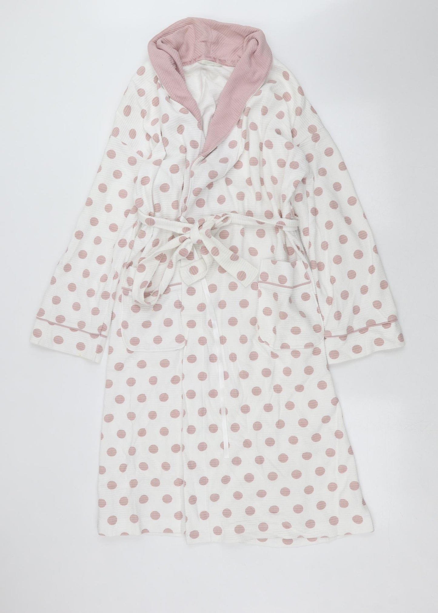 Marks and Spencer Womens White Polka Dot  Top Robe Size 8