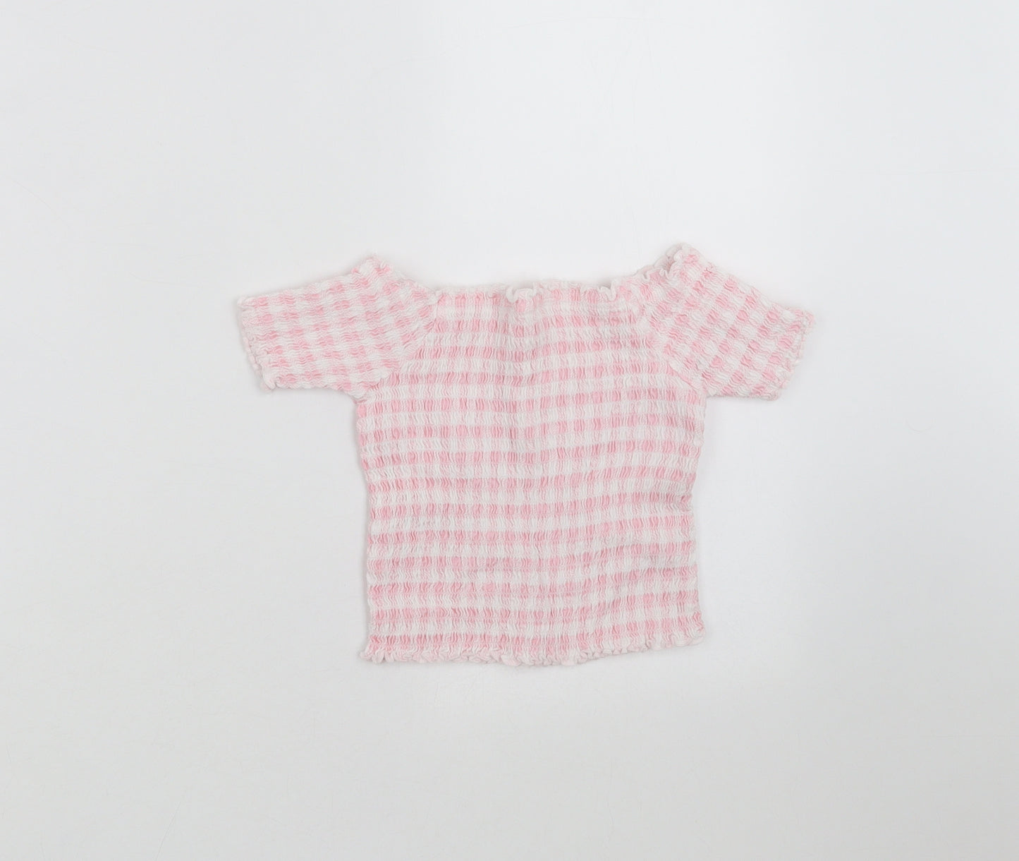 Primark Girls Pink Striped  Basic T-Shirt Size 6-7 Years