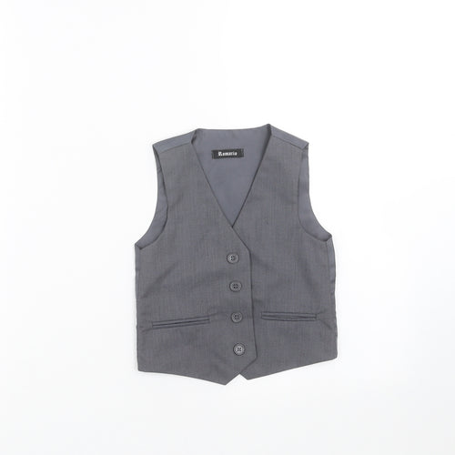 Romario Boys Grey   Jacket Waistcoat Size 2 Years