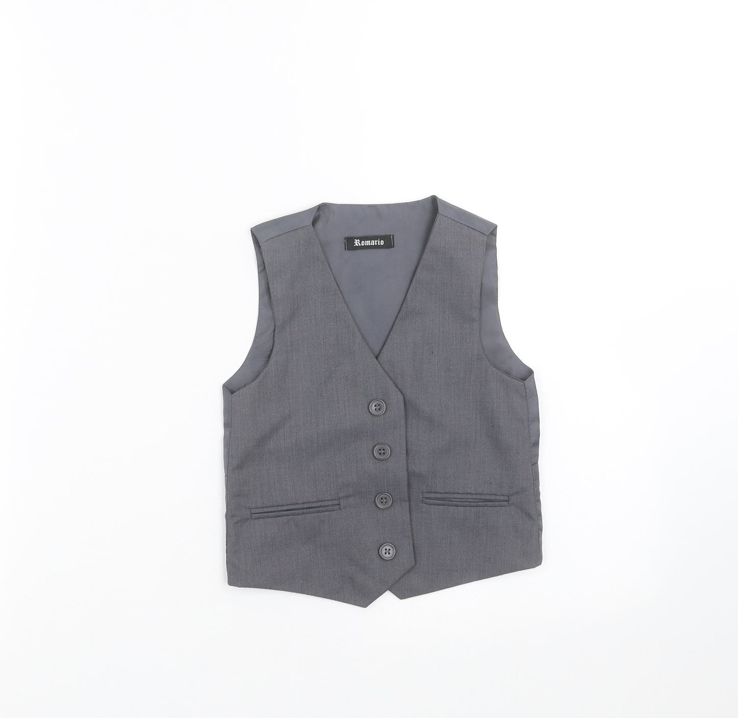 Romario Boys Grey   Jacket Waistcoat Size 2 Years