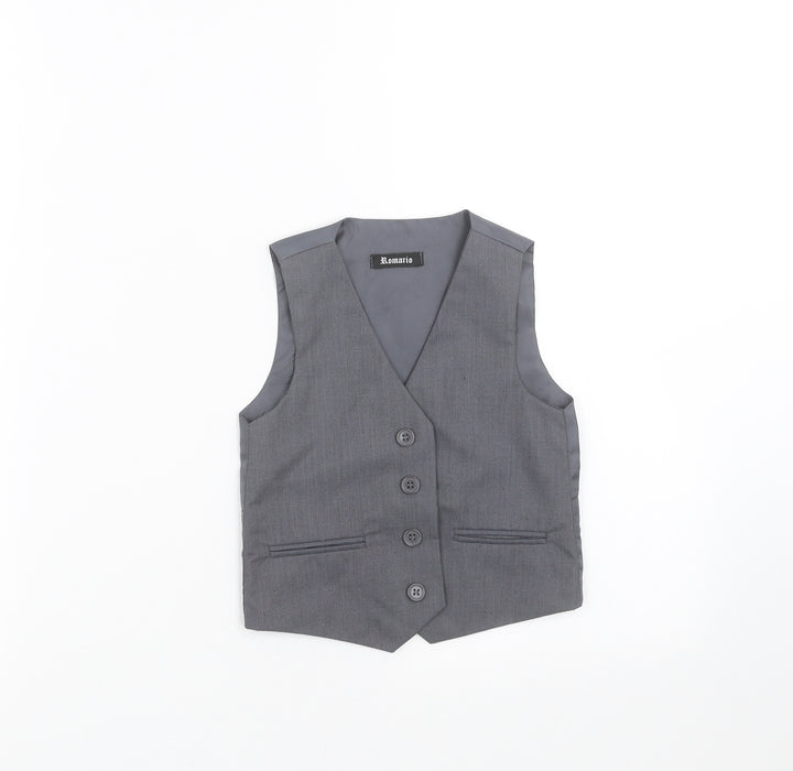 Romario Boys Grey   Jacket Waistcoat Size 2 Years