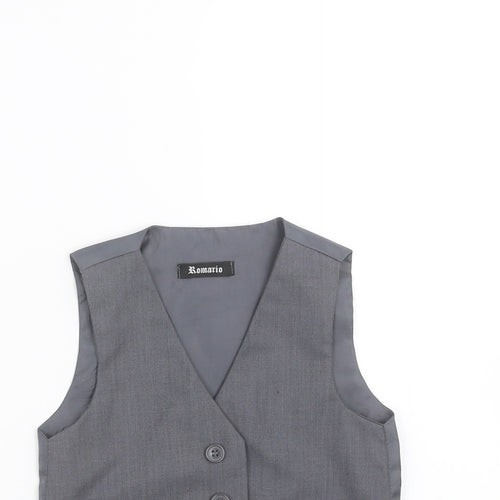 Romario Boys Grey   Jacket Waistcoat Size 2 Years