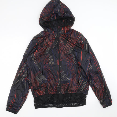 Marks and Spencer Womens Black Geometric  Jacket Coat Size 8  - active wear