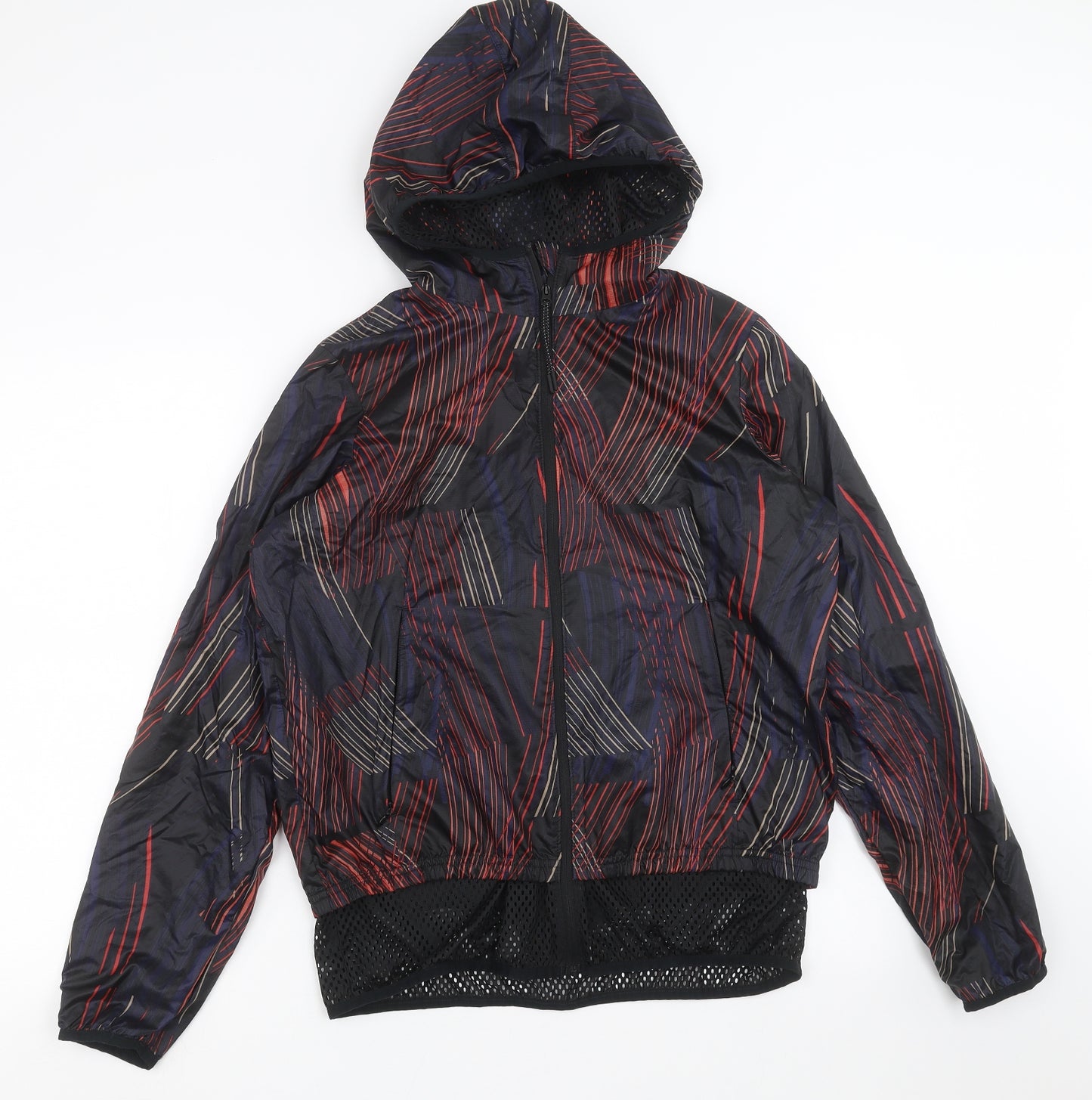 Marks and Spencer Womens Black Geometric  Jacket Coat Size 8  - active wear