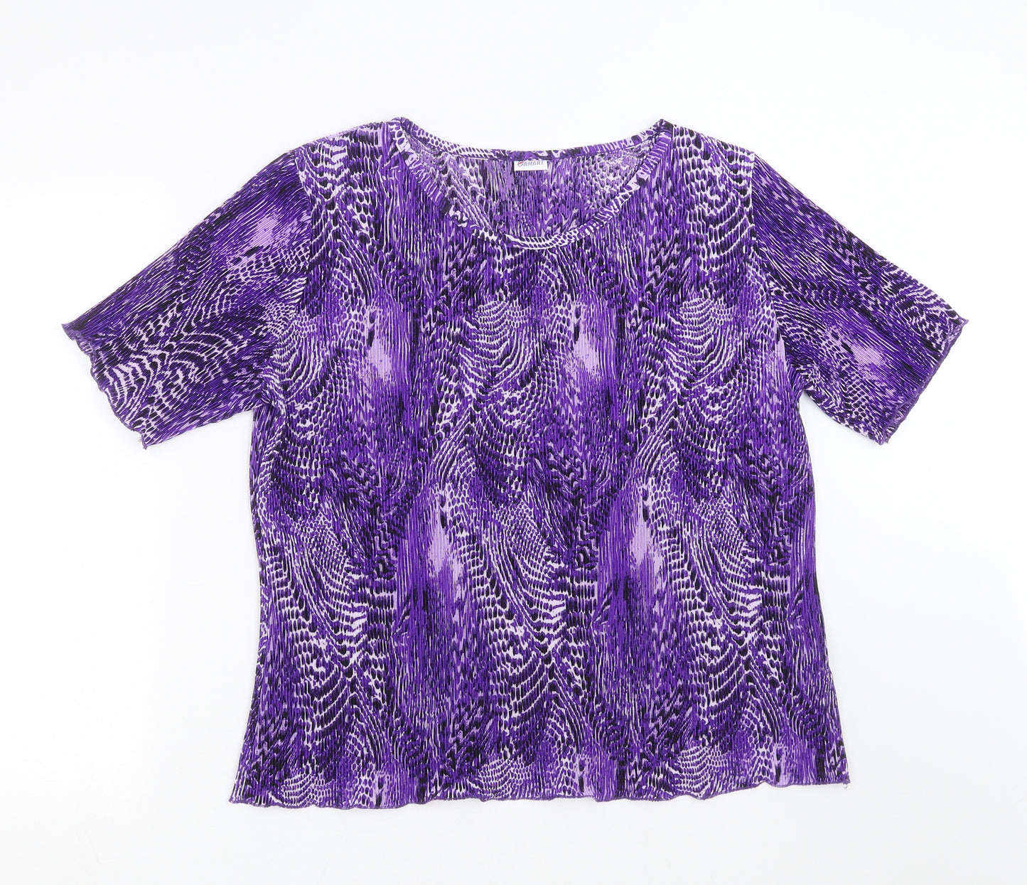 Damart Womens Purple Geometric  Basic T-Shirt Size L