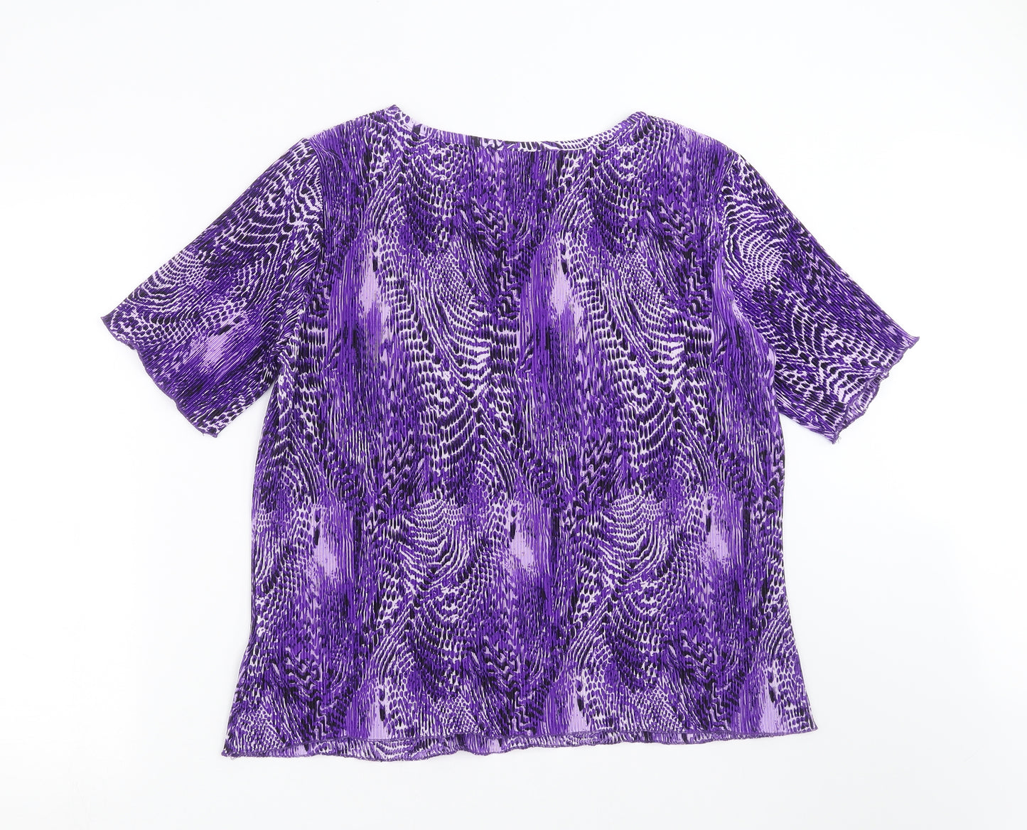 Damart Womens Purple Geometric  Basic T-Shirt Size L