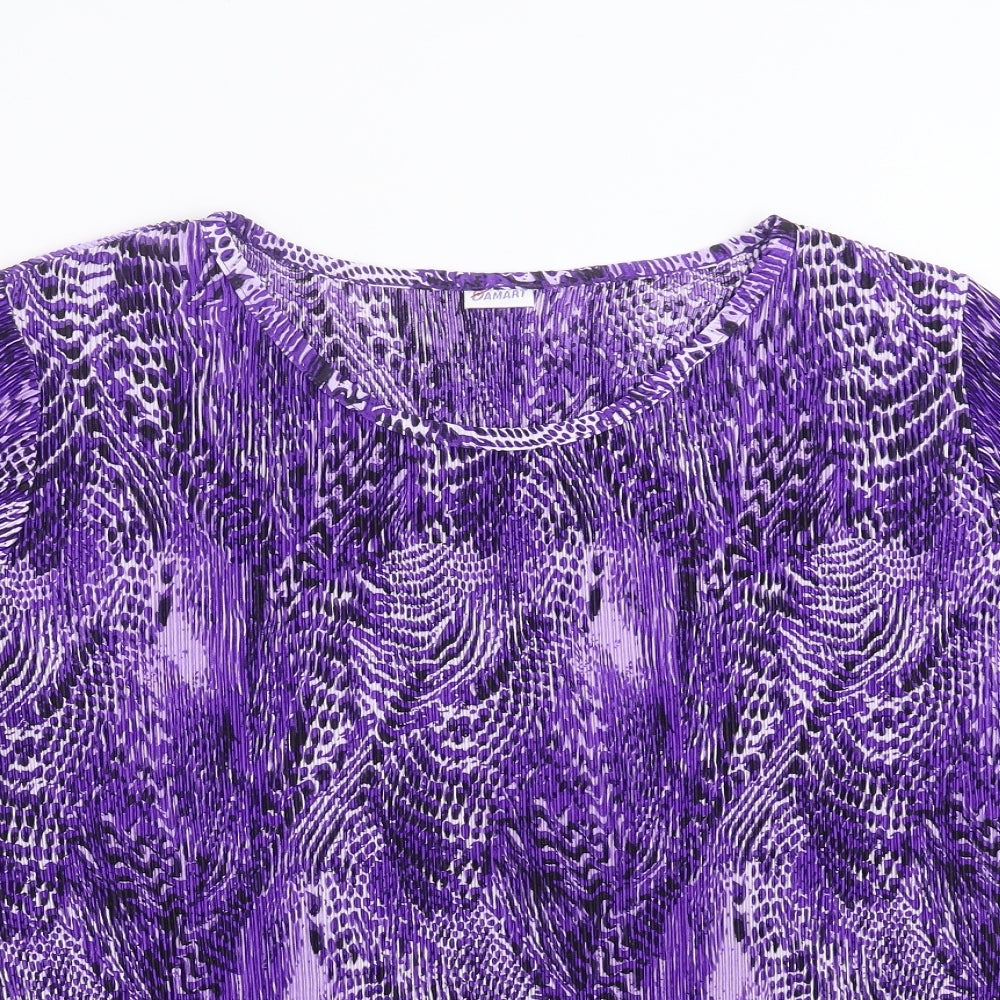 Damart Womens Purple Geometric  Basic T-Shirt Size L
