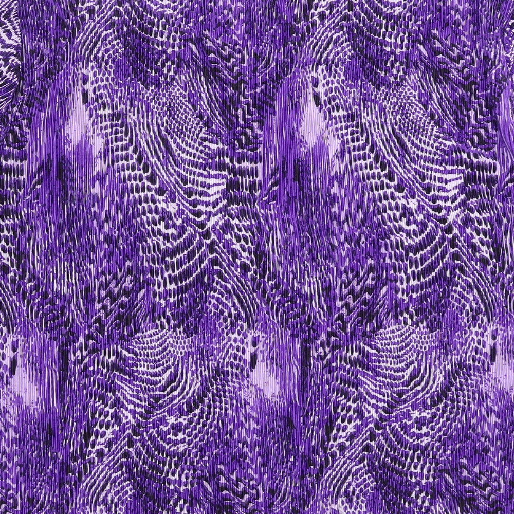 Damart Womens Purple Geometric  Basic T-Shirt Size L