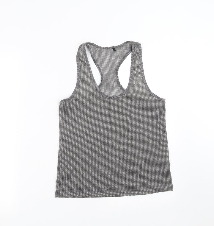 Primark Womens Grey   Basic Tank Size 8  - dotted pattern