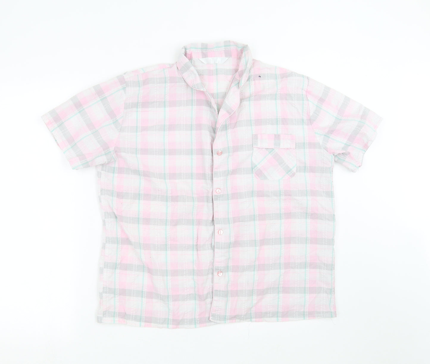 tru sleep Womens Pink Check  Top Pyjama Top Size 16