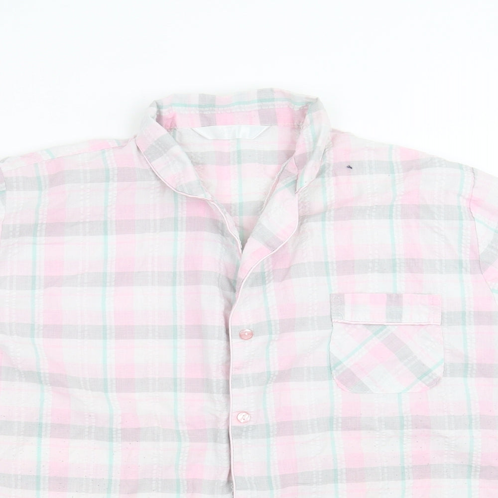 tru sleep Womens Pink Check  Top Pyjama Top Size 16
