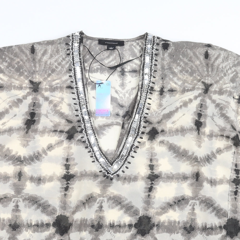 Primark Womens Black Geometric  Tunic Blouse Size S  - Beach Cover Up
