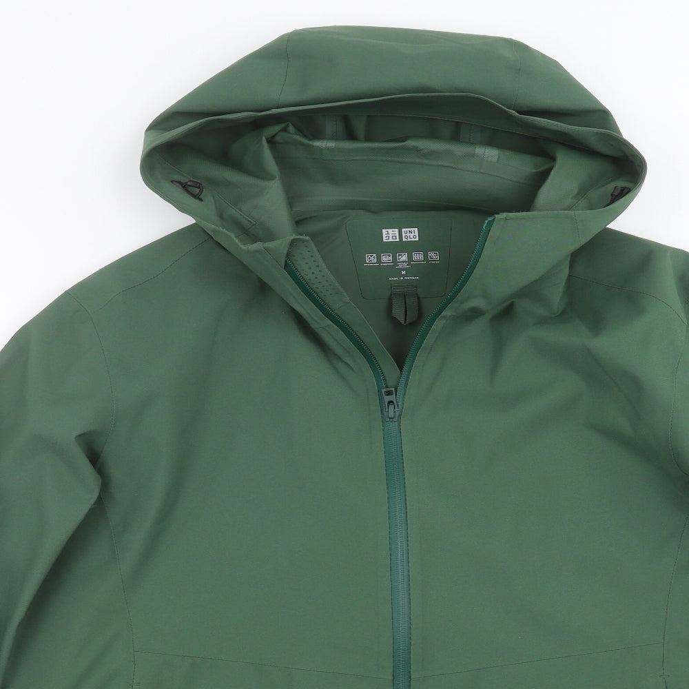 Uniqlo Mens Green   Jacket Coat Size M  - waterproof, windproof