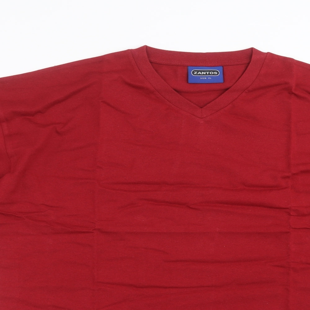 ZANTOS Mens Red    T-Shirt Size XL