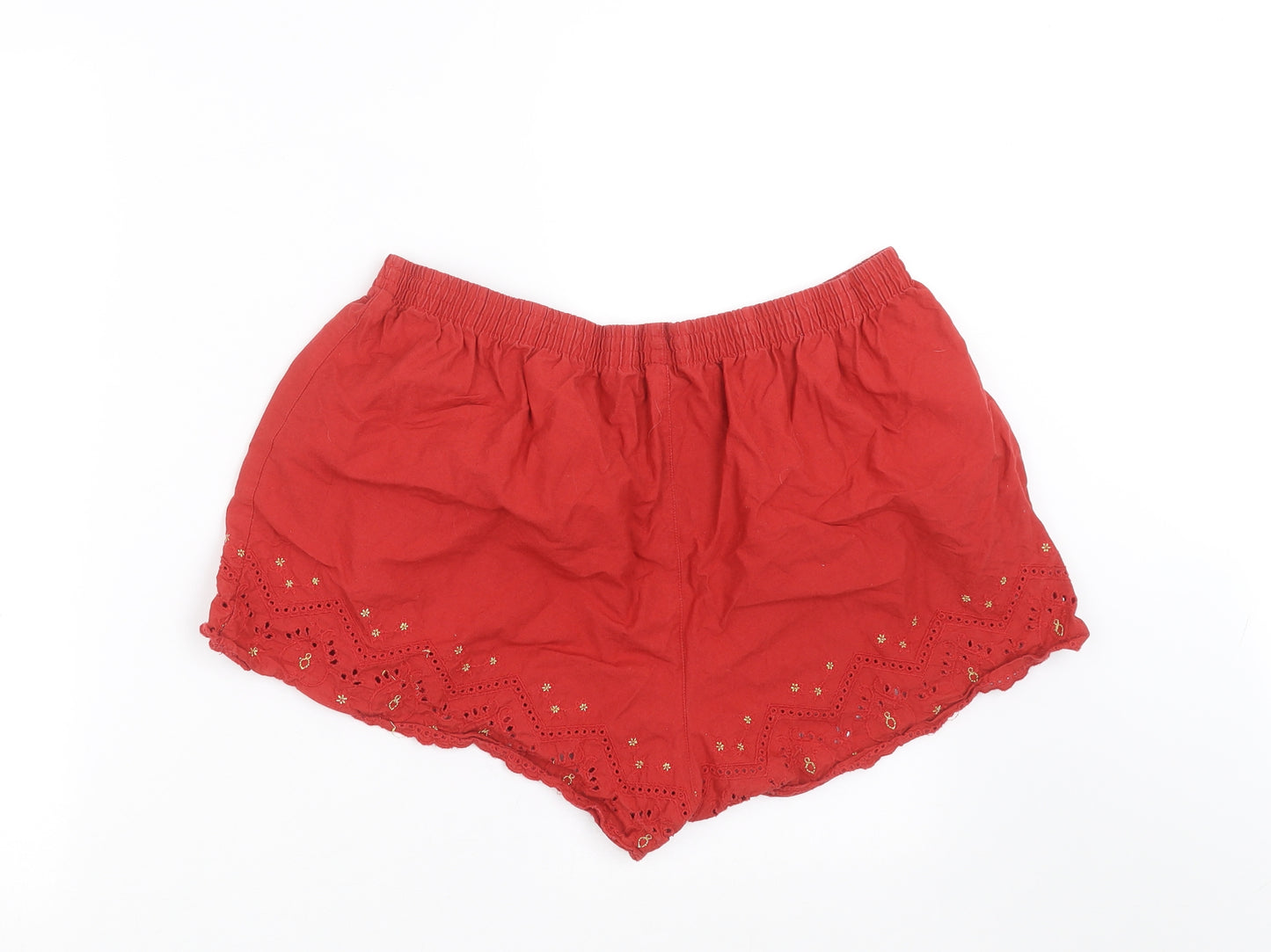George Womens Red   Hot Pants Shorts Size 16 - crochet detail