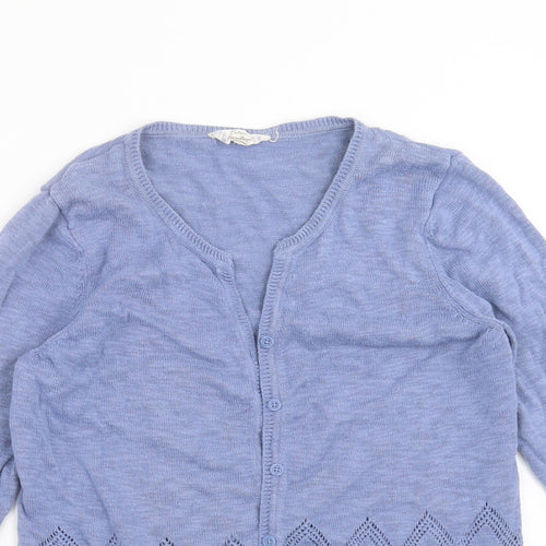 Falmer Heritage Womens Blue Geometric Knit Cardigan Jumper Size 14