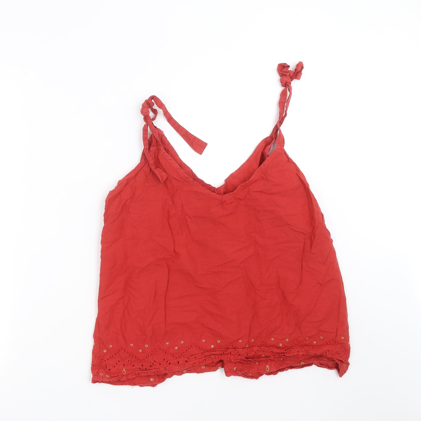 George Womens Red   Camisole Blouse Size 16  - crochet detail