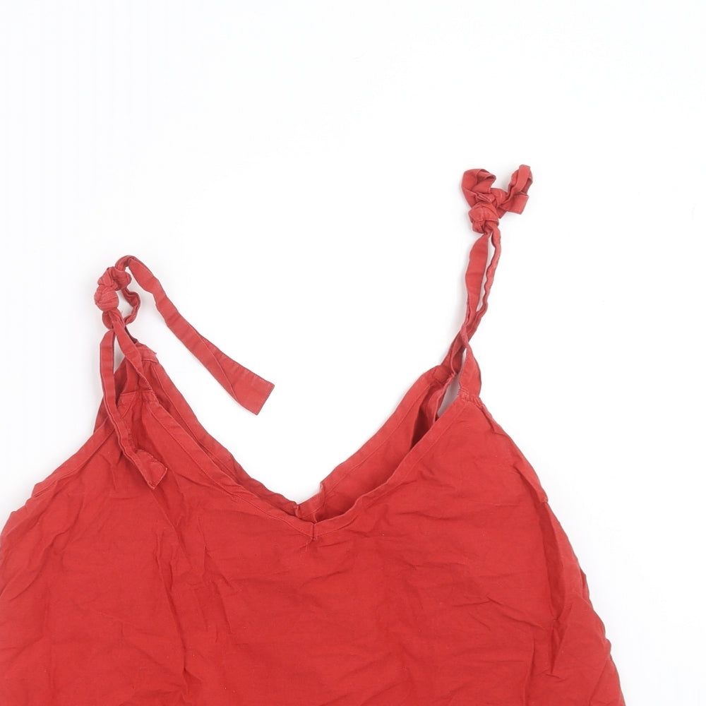 George Womens Red   Camisole Blouse Size 16  - crochet detail