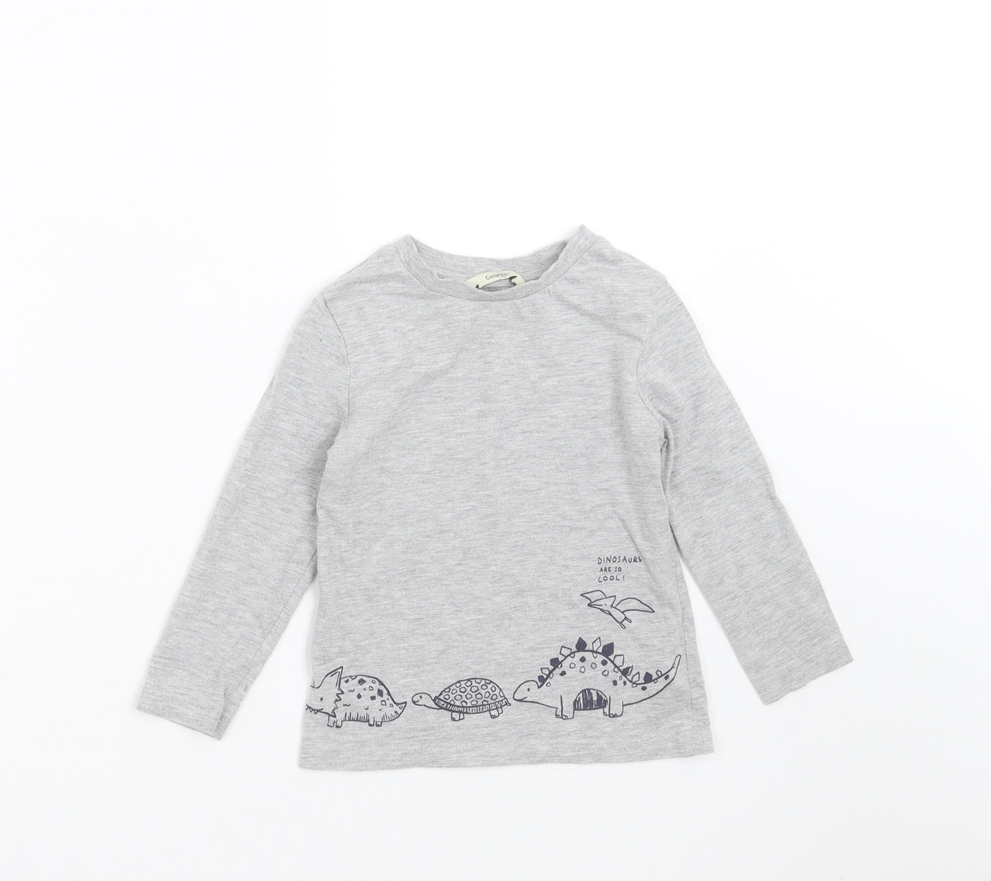 George Boys Grey   Basic T-Shirt Size 2-3 Years  - dinosaurs