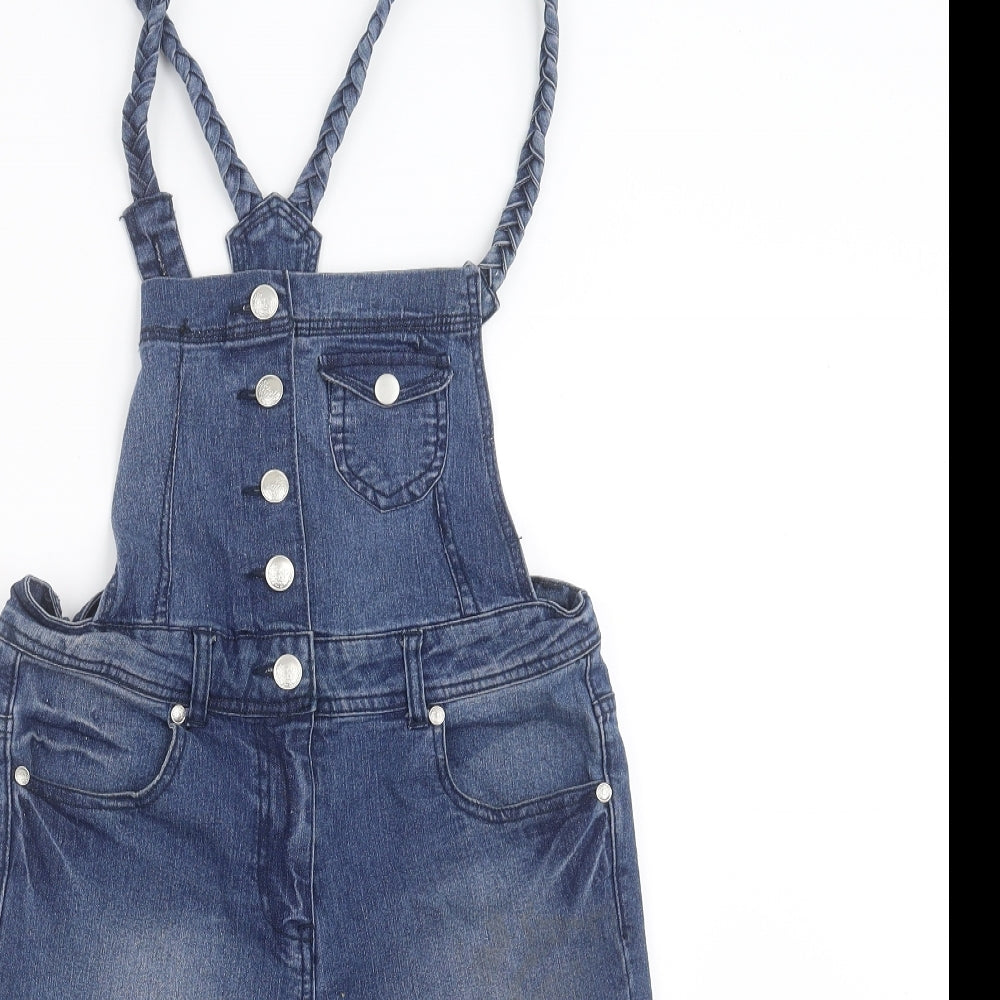 Young Dimension Girls Blue  Denim Dungaree One-Piece Size 12-13 Years