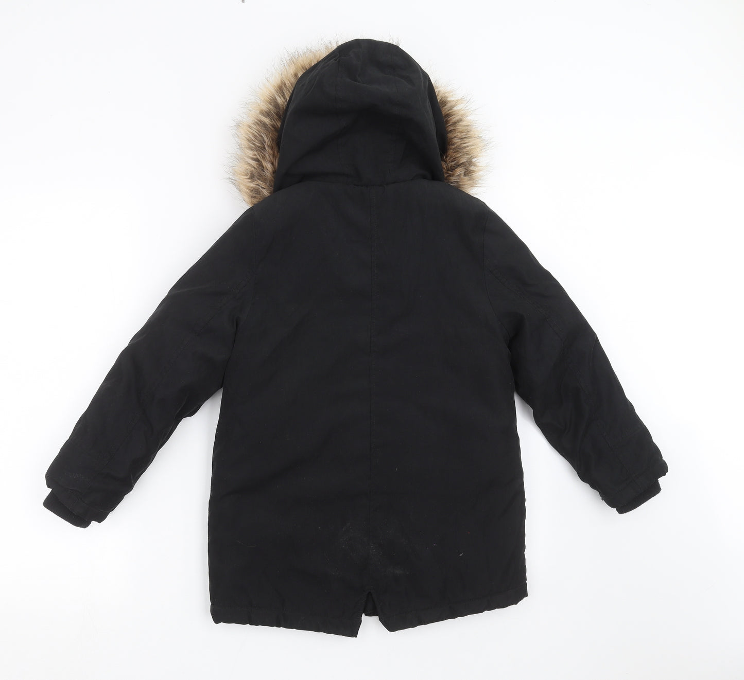 George Girls Black   Parka Jacket Size 7-8 Years