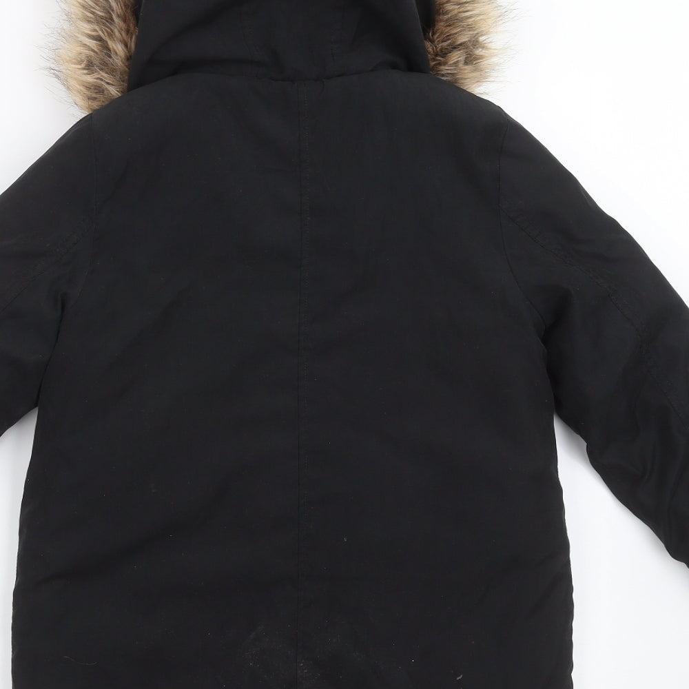 George Girls Black   Parka Jacket Size 7-8 Years