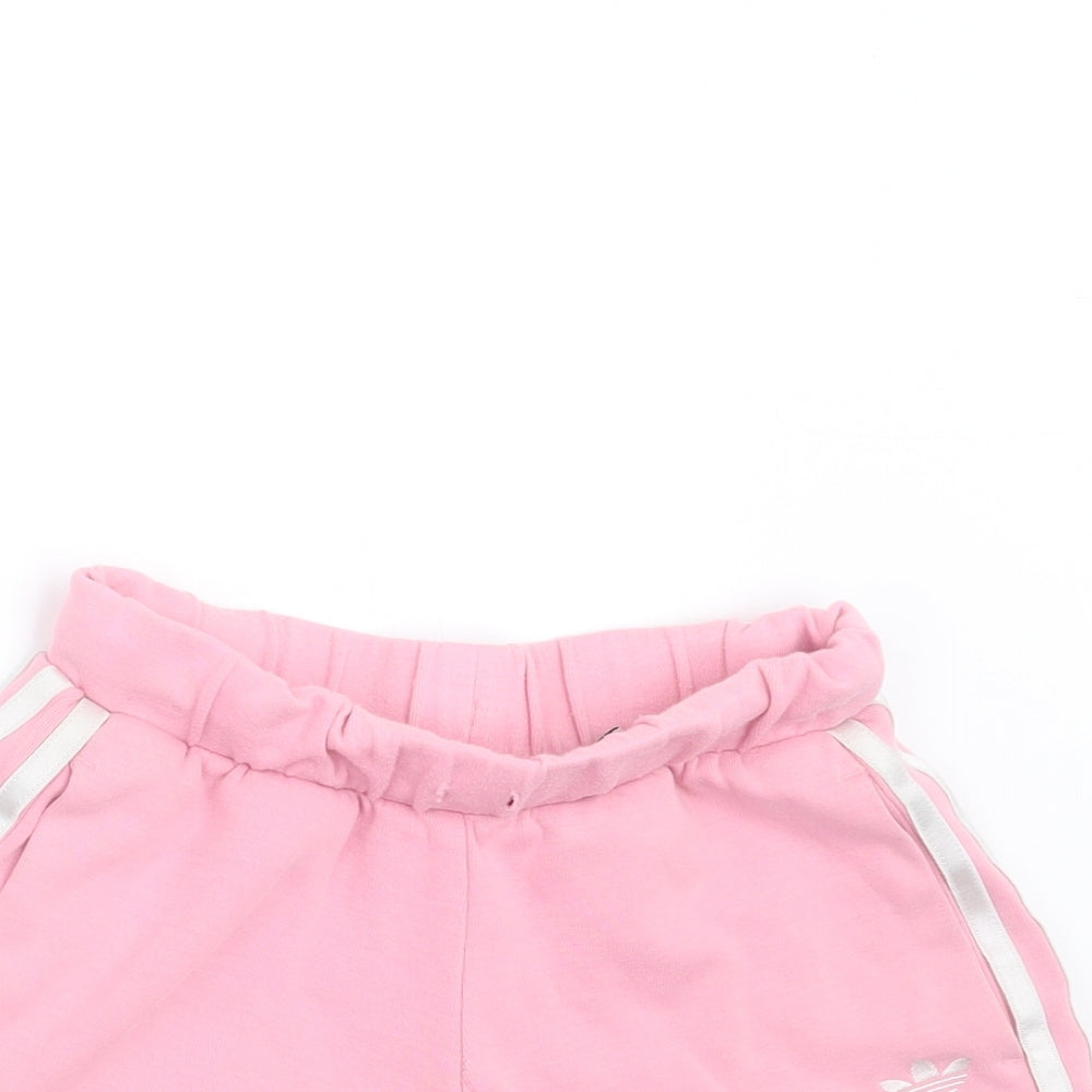 adidas Girls Pink   Sweat Shorts Size 7-8 Years