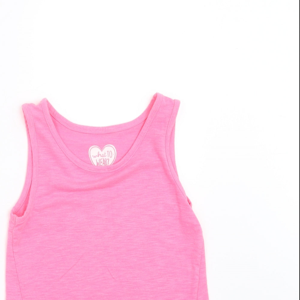 F&F Girls Pink   Basic Tank Size 5-6 Years