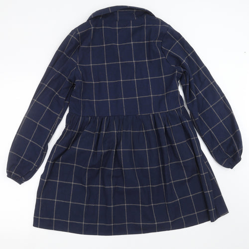 SheIn Womens Blue Check  Shirt Dress  Size S