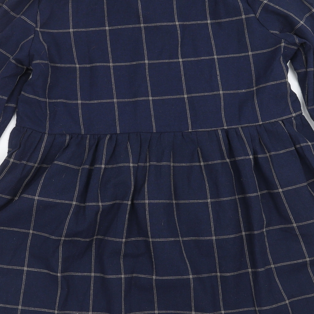 SheIn Womens Blue Check  Shirt Dress  Size S