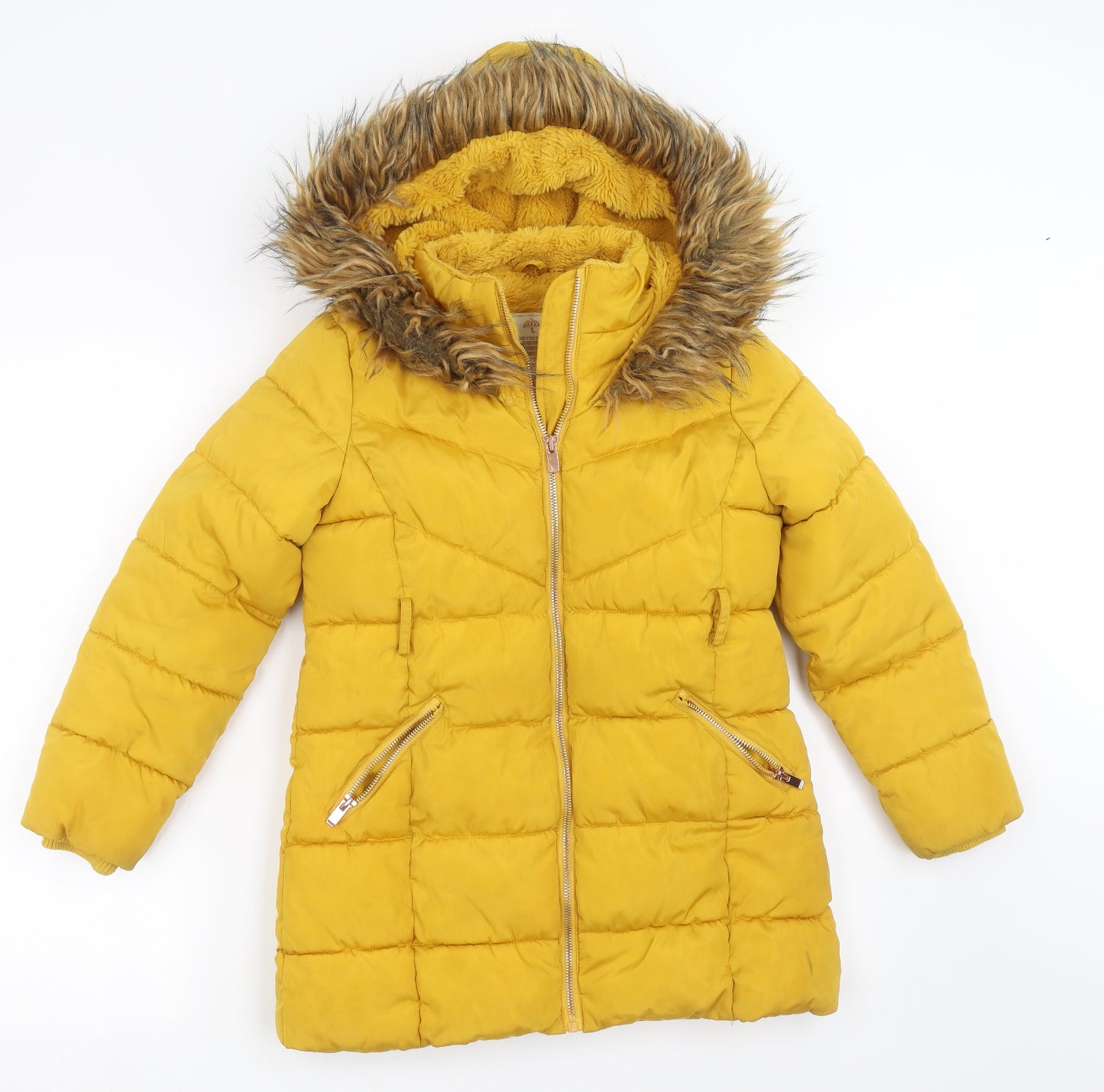 Matalan Girls Yellow   Puffer Jacket Jacket Size 9 Years