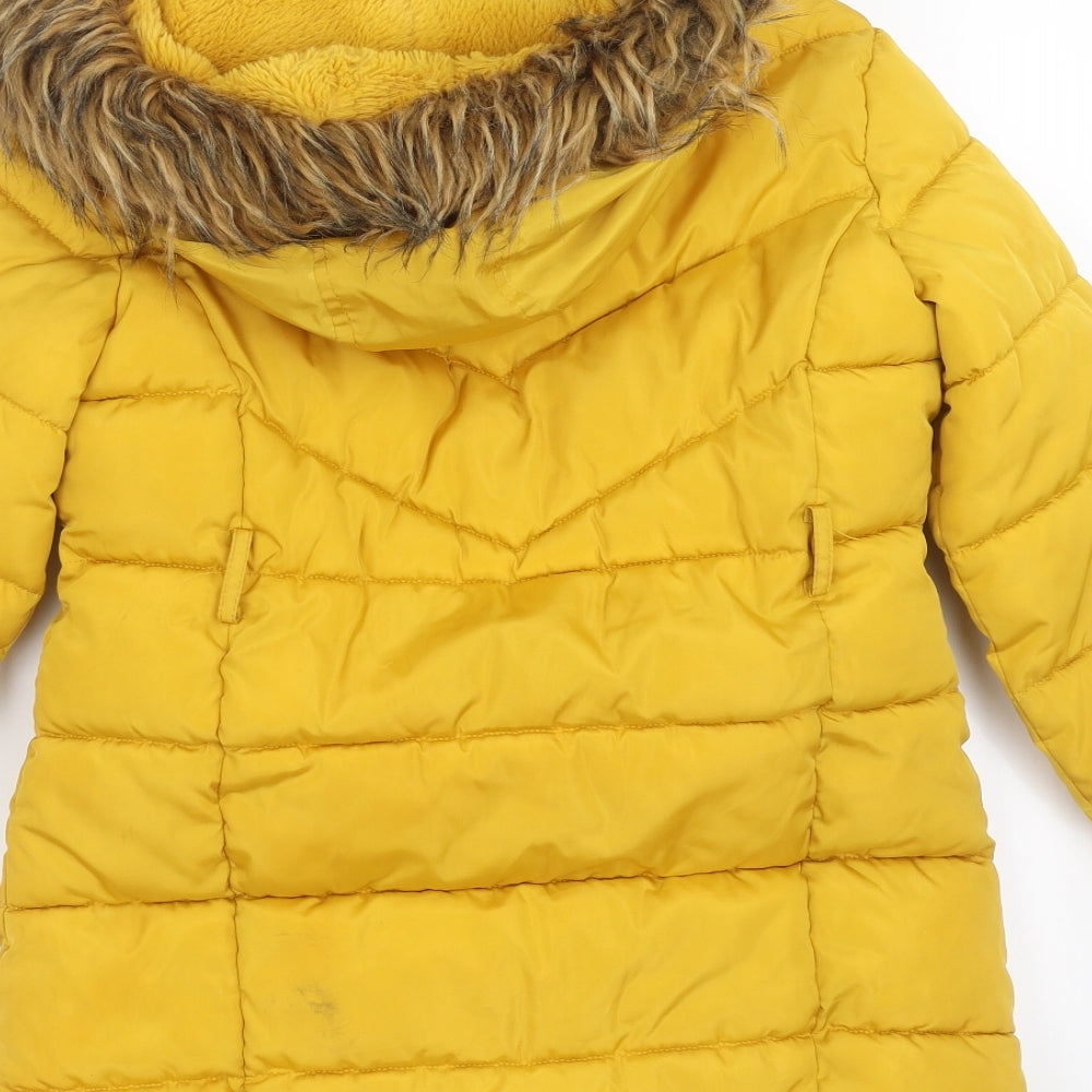 Matalan Girls Yellow   Puffer Jacket Jacket Size 9 Years