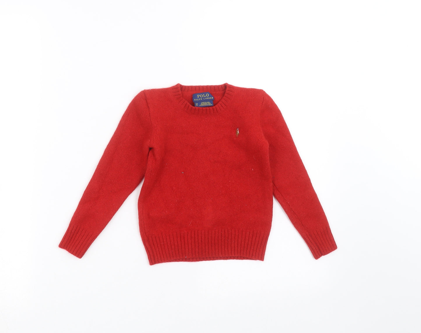 Polo Ralph Lauren Boys Red  Knit Pullover Jumper Size 7 Years