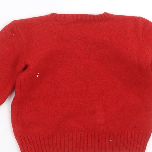 Polo Ralph Lauren Boys Red  Knit Pullover Jumper Size 7 Years
