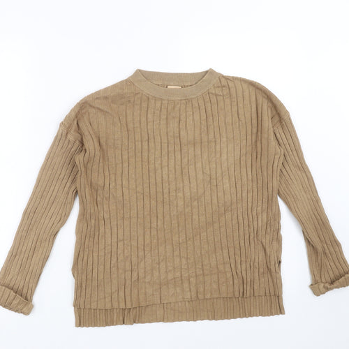 Zara Womens Beige Striped  Pullover Jumper Size 10