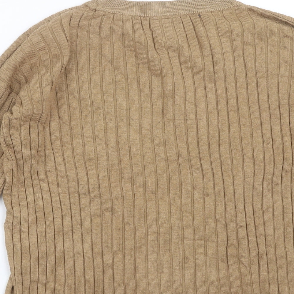 Zara Womens Beige Striped  Pullover Jumper Size 10