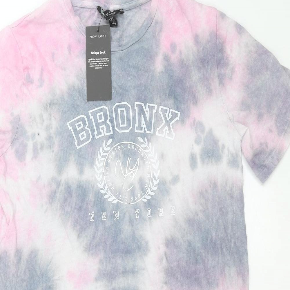 New Look Girls Blue   Basic T-Shirt Size 12-13 Years  - tie dye