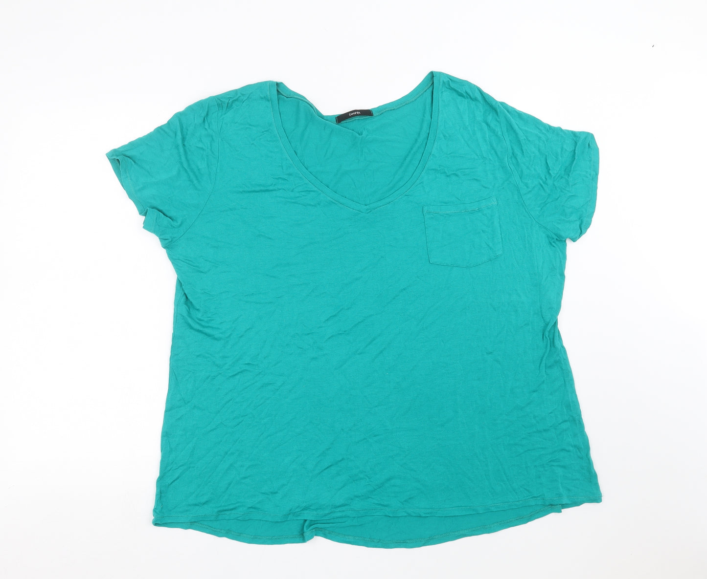 George Womens Green   Basic T-Shirt Size 22