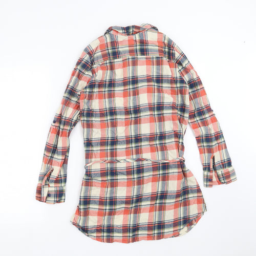 Topshop Womens Blue Plaid  Shirt Dress  Size 10