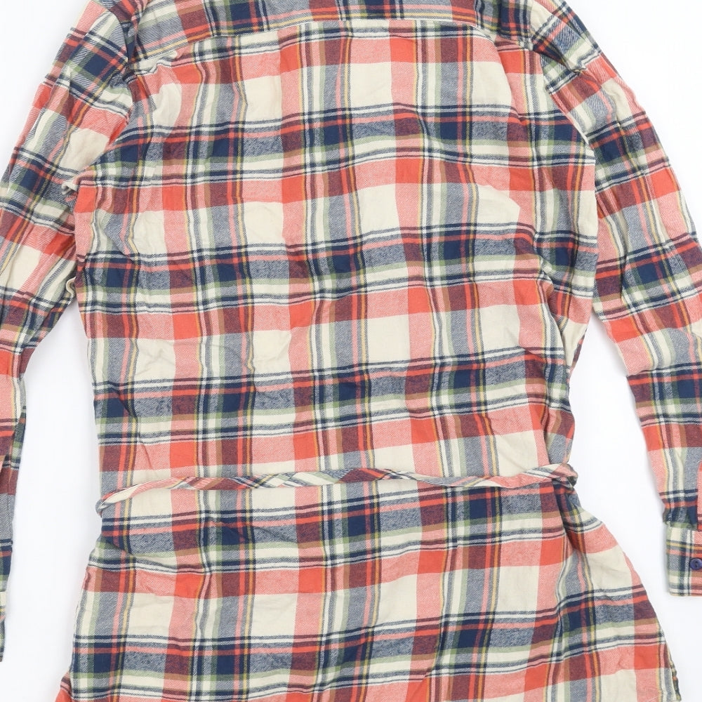 Topshop Womens Blue Plaid  Shirt Dress  Size 10