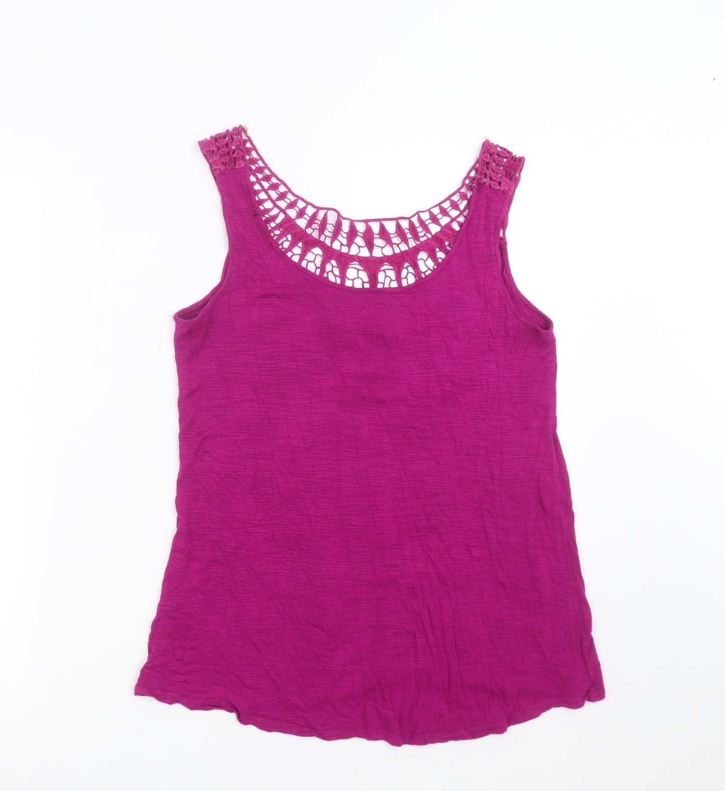 Cable & Gauge Womens Purple   Basic Tank Size M  - crochet detail