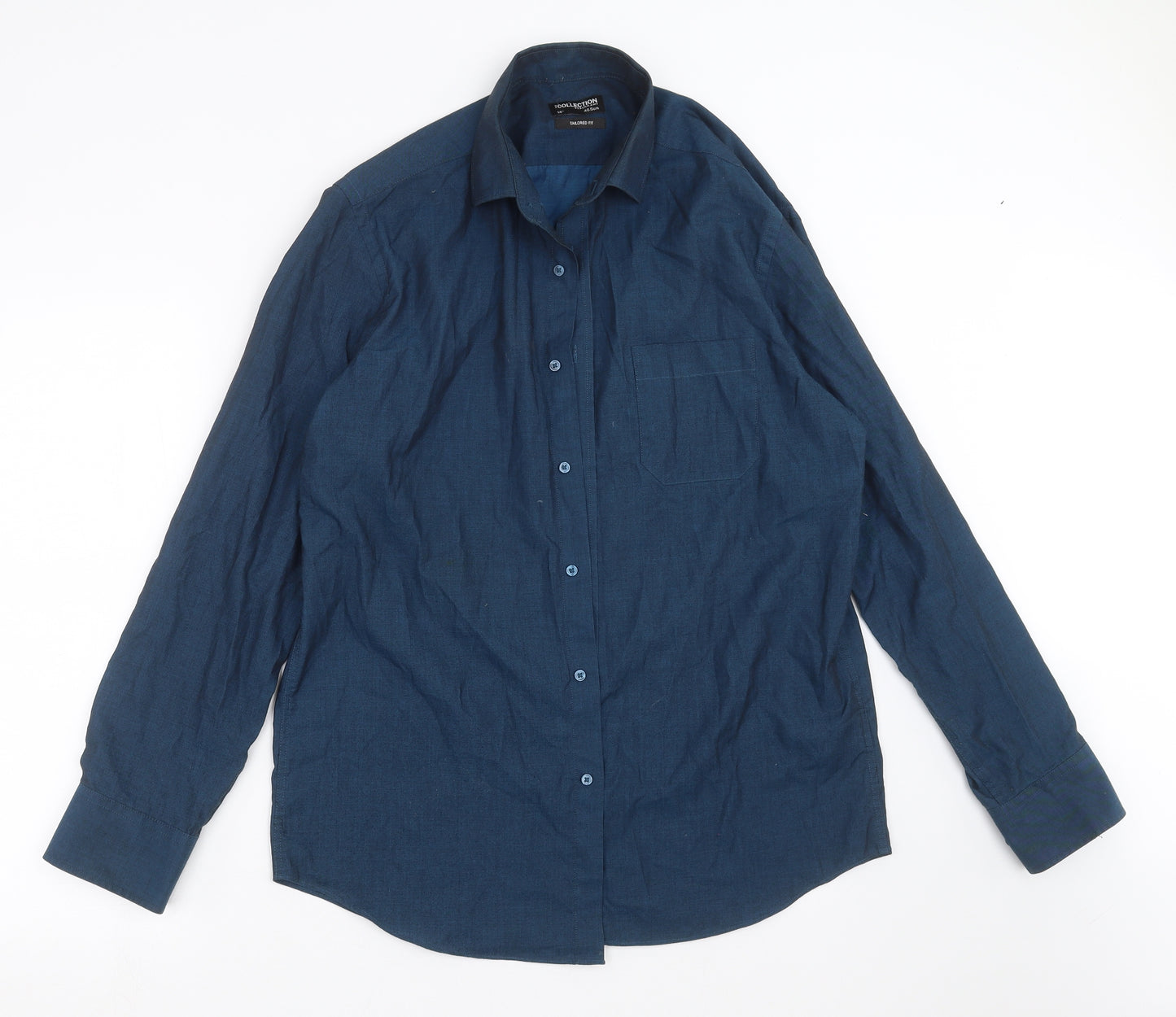 Debenhams Mens Blue    Dress Shirt Size 16  - Tailored fit