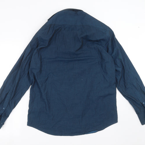 Debenhams Mens Blue    Dress Shirt Size 16  - Tailored fit