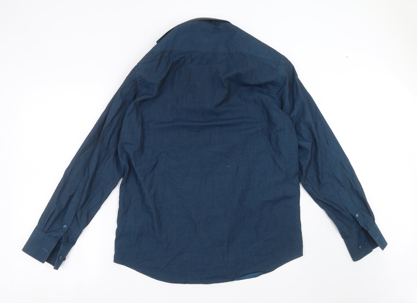 Debenhams Mens Blue    Dress Shirt Size 16  - Tailored fit