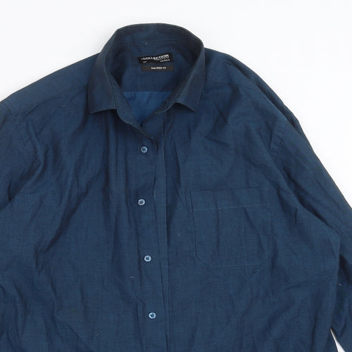 Debenhams Mens Blue    Dress Shirt Size 16  - Tailored fit