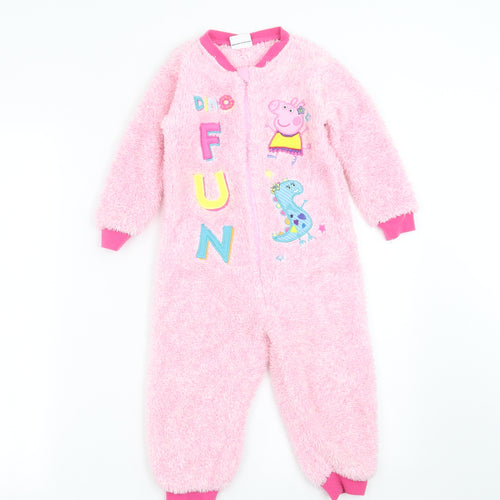 George Girls Pink Solid  Top One Piece Size 2-3 Years  - peppa pig onesie