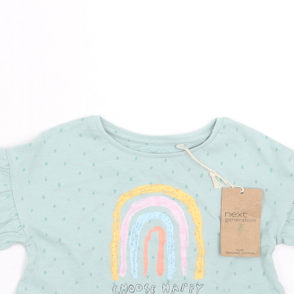 NEXT Girls Green   Basic T-Shirt Size 18-24 Months  - Rainbow