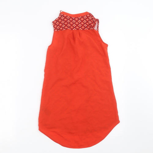 NEXT Womens Red Geometric  Basic Blouse Size 6